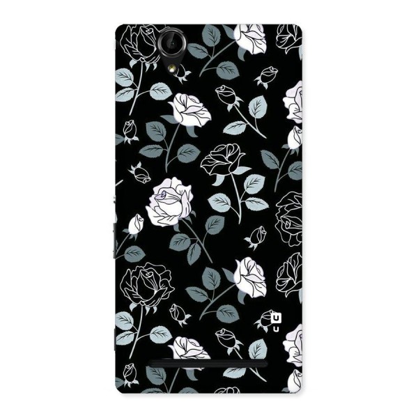 Black Artsy Bloom Back Case for Sony Xperia T2