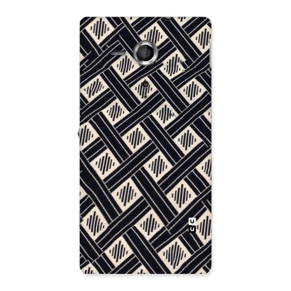 Black Beige Criscros Back Case for Sony Xperia SP