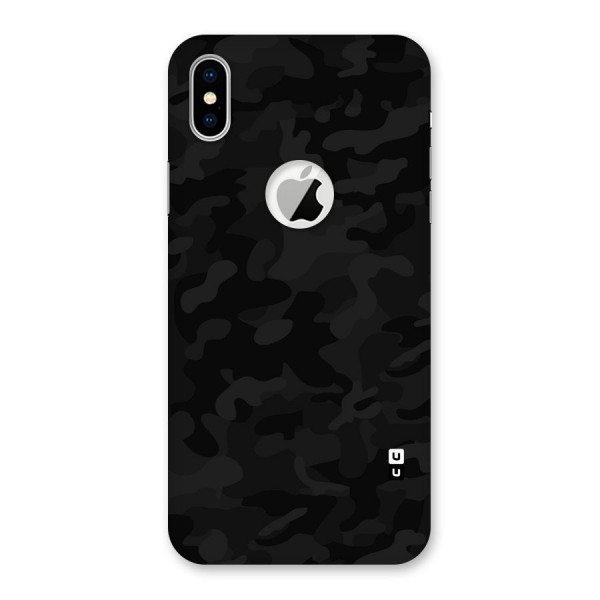 Black Camouflage Back Case for iPhone XS Logo Cut