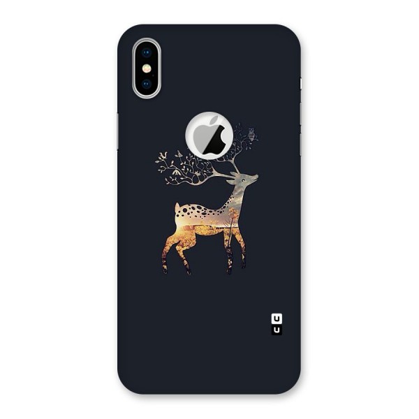 Black Deer Back Case for iPhone X Logo Cut