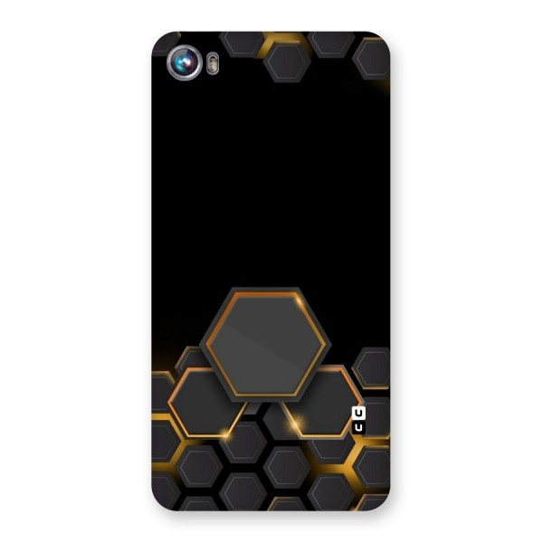 Black Gold Hexa Back Case for Micromax Canvas Fire 4 A107