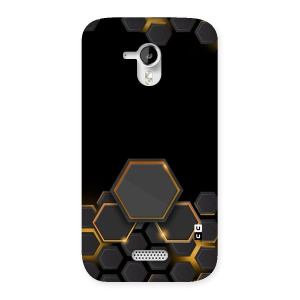 Black Gold Hexa Back Case for Micromax Canvas HD A116