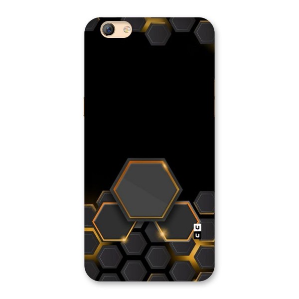 Black Gold Hexa Back Case for Oppo F3 Plus