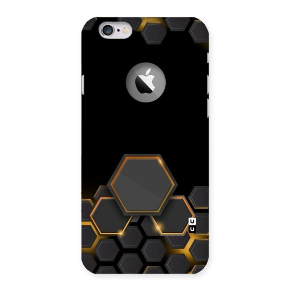Black Gold Hexa Back Case for iPhone 6 Logo Cut