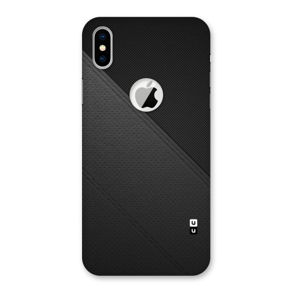 Black Polka Stripe Back Case for iPhone X Logo Cut