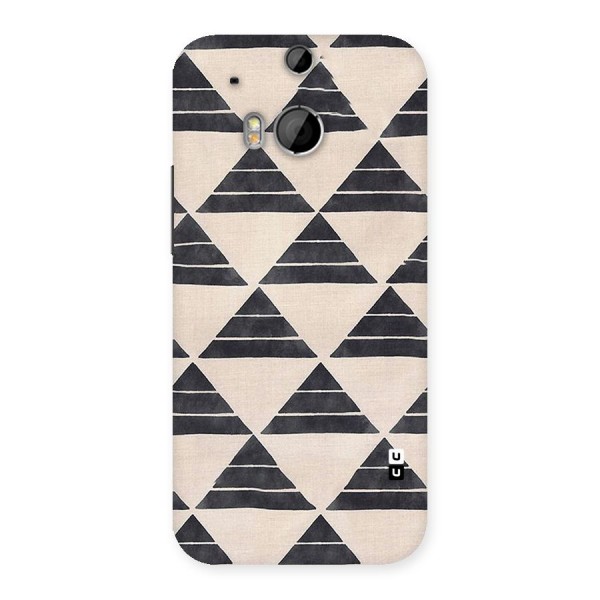 Black Slant Triangles Back Case for HTC One M8