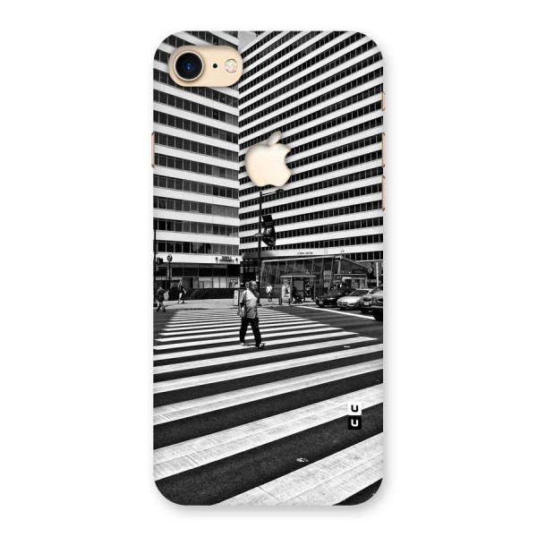 Black White Perspective Back Case for iPhone 7 Apple Cut