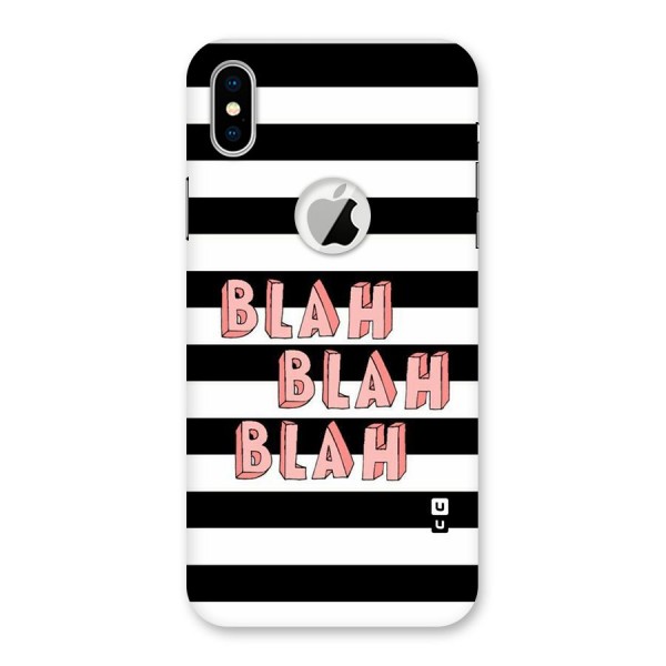 Blah Bold Stripes Back Case for iPhone X Logo Cut