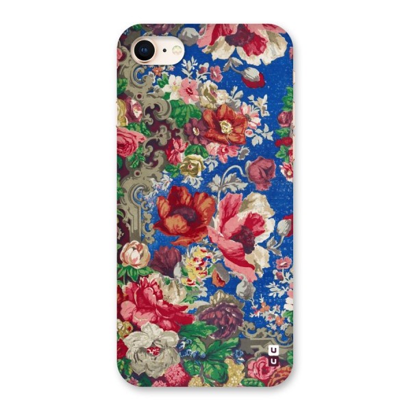 Block Printed Flowers Back Case for iPhone 8