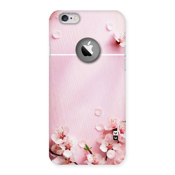 Blossom Frame Pink Back Case for iPhone 6 Logo Cut