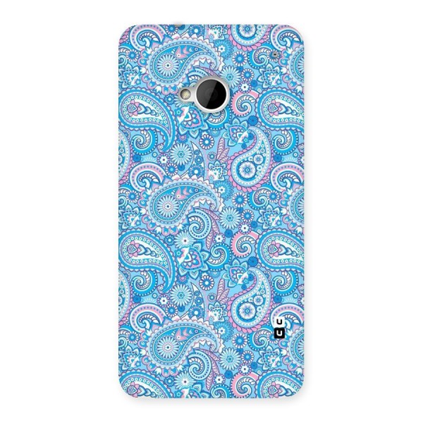 Blue Block Pattern Back Case for HTC One M7