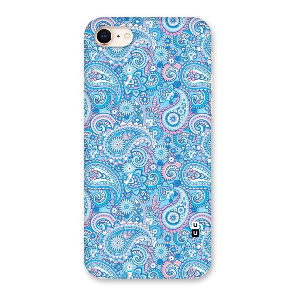 Blue Block Pattern Back Case for iPhone 8