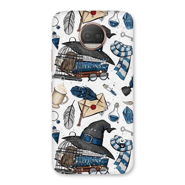 Blue Feather Hat Design Back Case for Moto G5s Plus