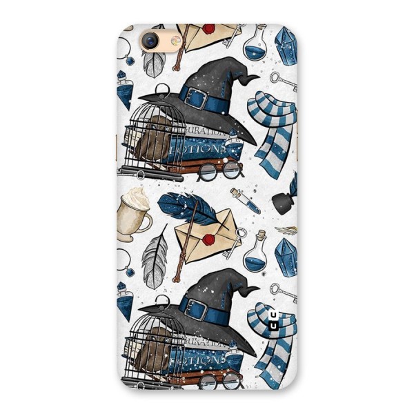 Blue Feather Hat Design Back Case for Oppo F3 Plus