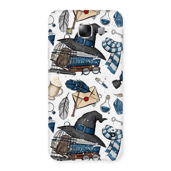 Blue Feather Hat Design Back Case for Samsung Galaxy E5