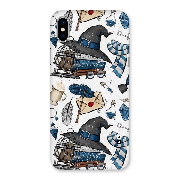 Blue Feather Hat Design Back Case for iPhone X
