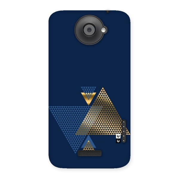 Blue Gold Triangles Back Case for HTC One X