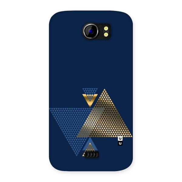 Blue Gold Triangles Back Case for Micromax Canvas 2 A110