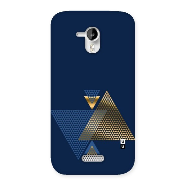 Blue Gold Triangles Back Case for Micromax Canvas HD A116