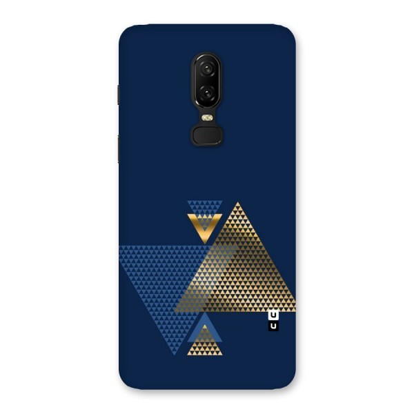 Blue Gold Triangles Back Case for OnePlus 6