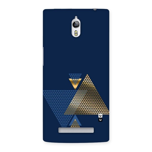 Blue Gold Triangles Back Case for Oppo Find 7