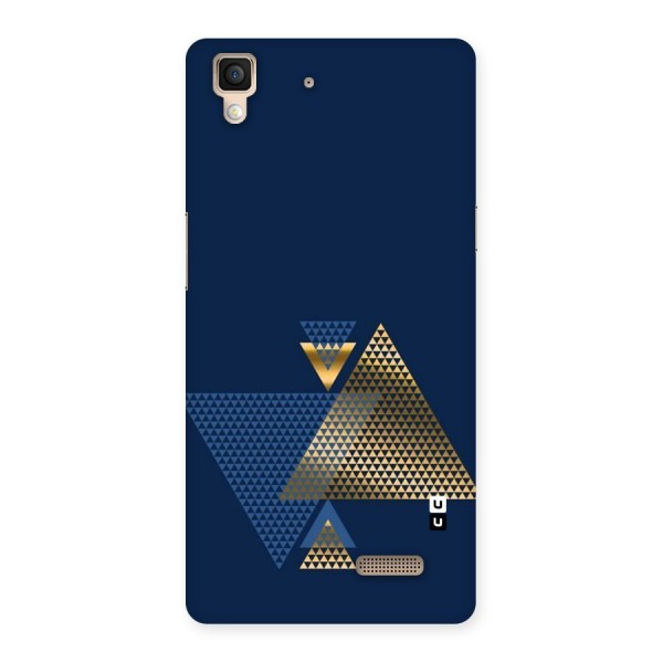 Blue Gold Triangles Back Case for Oppo R7