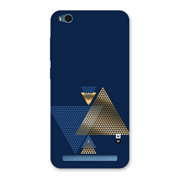 Blue Gold Triangles Back Case for Redmi 5A
