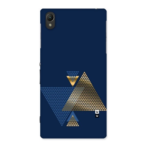 Blue Gold Triangles Back Case for Sony Xperia Z1