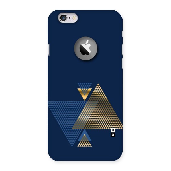 Blue Gold Triangles Back Case for iPhone 6 Logo Cut