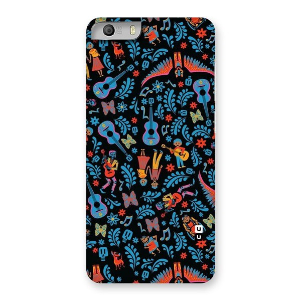 Blue Guitar Pattern Back Case for Micromax Canvas Knight 2