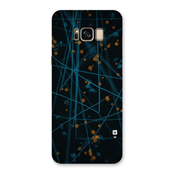Blue Lines Gold Dots Back Case for Galaxy S8 Plus