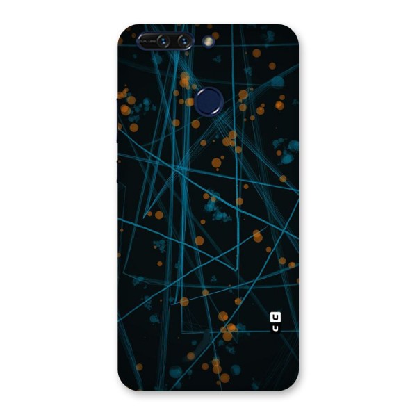 Blue Lines Gold Dots Back Case for Honor 8 Pro