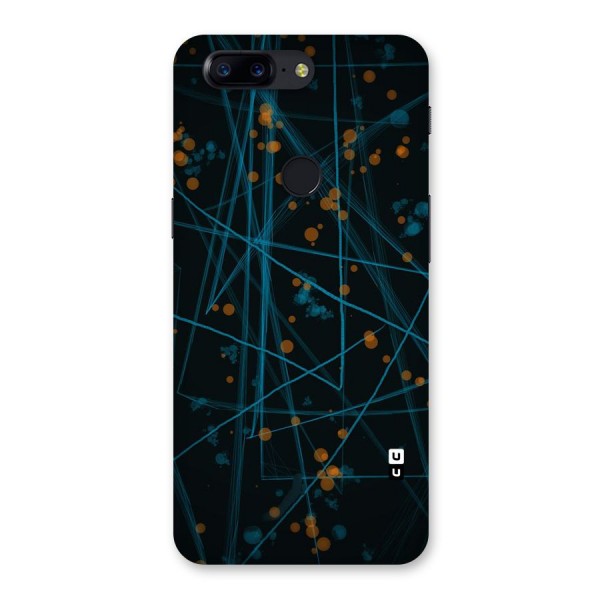 Blue Lines Gold Dots Back Case for OnePlus 5T