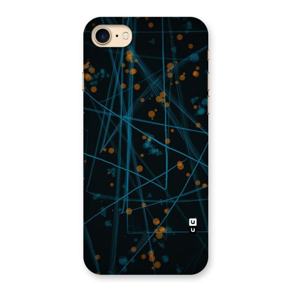 Blue Lines Gold Dots Back Case for iPhone 7