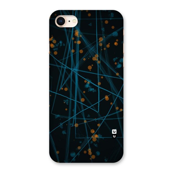 Blue Lines Gold Dots Back Case for iPhone 8