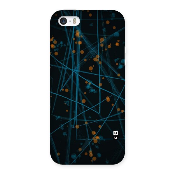 Blue Lines Gold Dots Back Case for iPhone SE