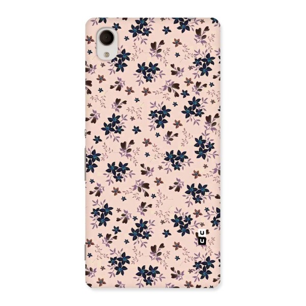 Blue Peach Floral Back Case for Sony Xperia M4