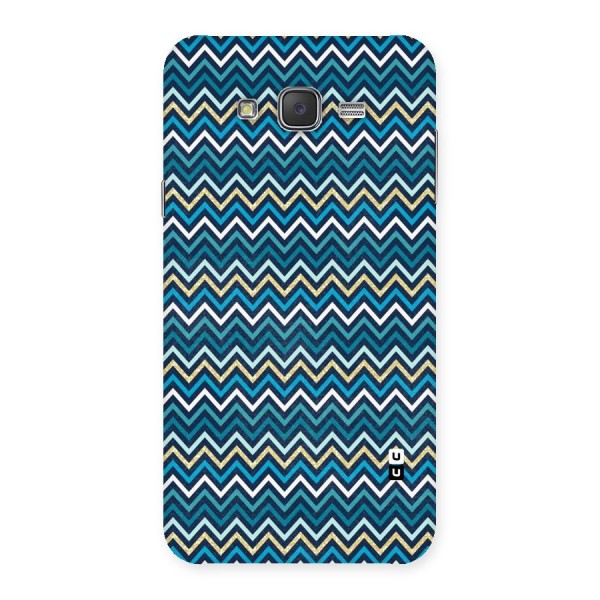 Blue Shades Chevron Pattern Back Case for Galaxy J7