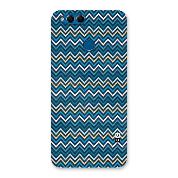 Blue Shades Chevron Pattern Back Case for Honor 7X