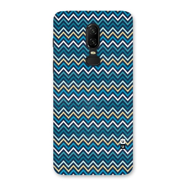 Blue Shades Chevron Pattern Back Case for OnePlus 6
