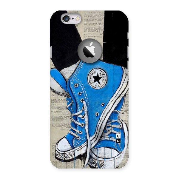 Blue Shoes Back Case for iPhone 6 Logo Cut