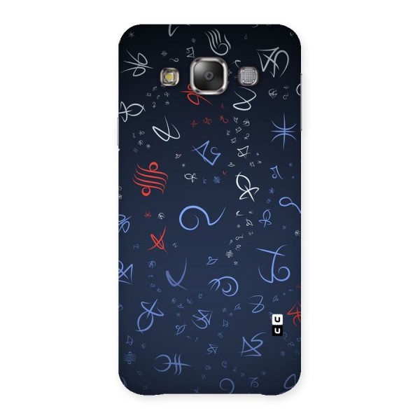 Blue Symbols Back Case for Galaxy E7