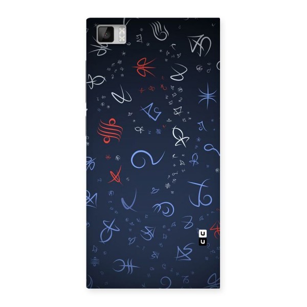 Blue Symbols Back Case for Xiaomi Mi3