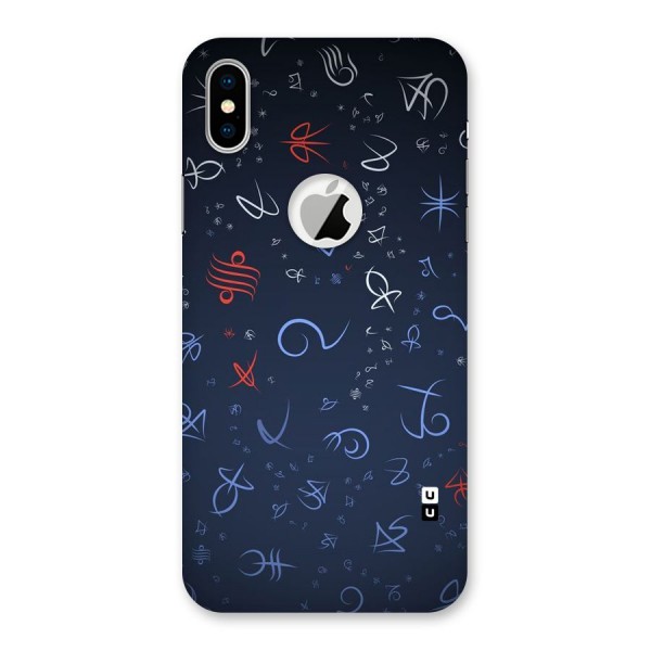 Blue Symbols Back Case for iPhone X Logo Cut