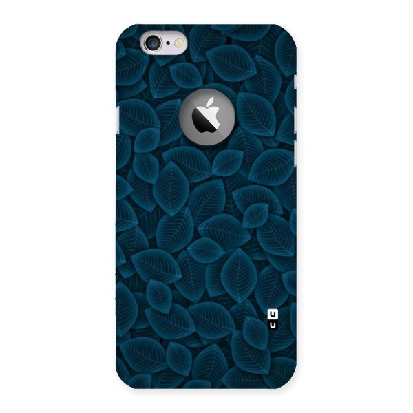 Blue Thin Leaves Back Case for iPhone 6 Logo Cut