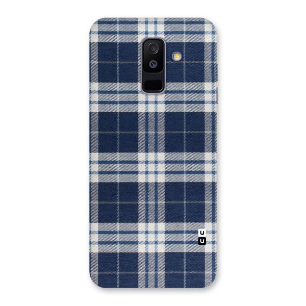 Blue White Check Back Case for Galaxy A6 Plus