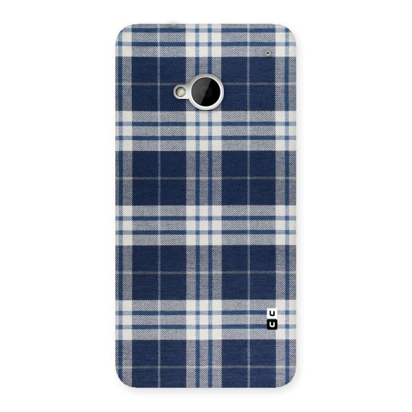 Blue White Check Back Case for HTC One M7