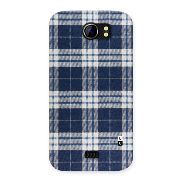 Blue White Check Back Case for Micromax Canvas 2 A110