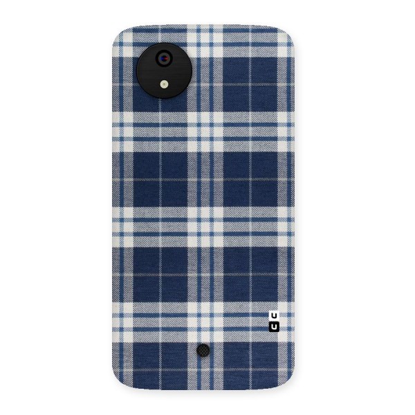 Blue White Check Back Case for Micromax Canvas A1