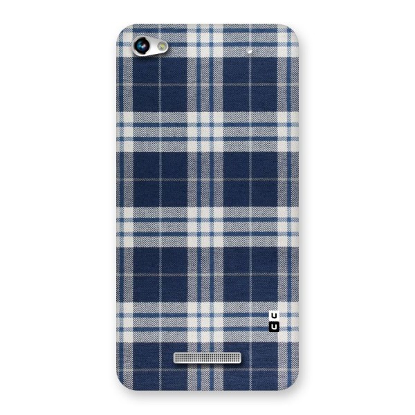 Blue White Check Back Case for Micromax Hue 2